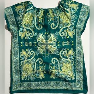 Ann Taylor Boho Bandana Style Blouse